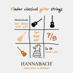 Hannabach Cordes pour guitare classique Serie 890 guitare pour enfants 7/8 Duel : 62-64 cm - Set de 2 cordes G (890MT 7/8)