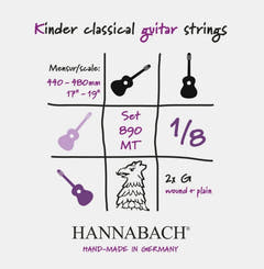 Cordes Hannabach pour guitare classique Serie 890 1/8 guitare pour enfants Duel : 44-48 cm - Jeu de 2 cordes G (890MT 1/8)