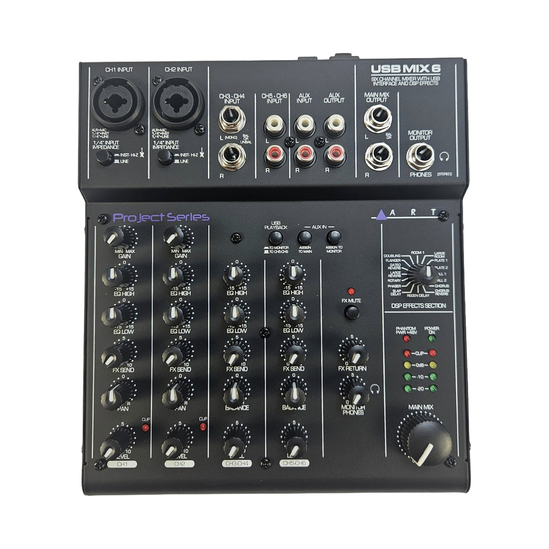 ART Mixer 6 kanaler med USB interface