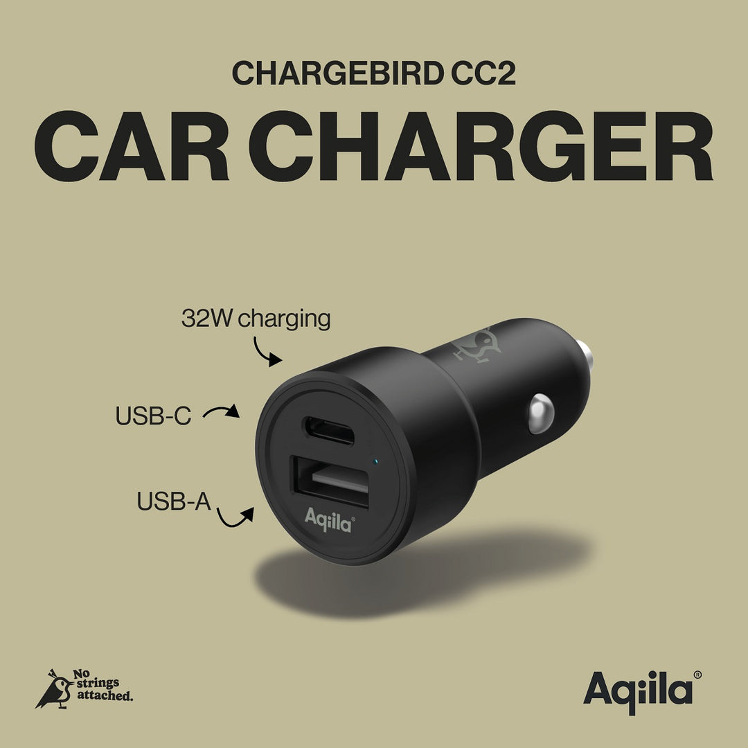 Aqiila Chargebird CC2 USB-C/USB-A Carcharger