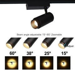 Atomic Pro FLZ-20 Spot sur rail (20 Watt, 3200K, Noir)
