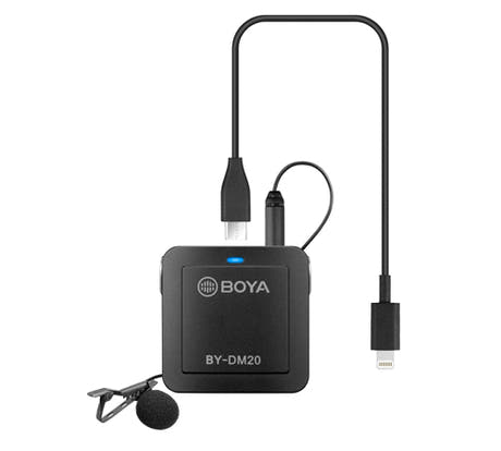 kit d’enregistrement Boya DM20 avec 2 microphones cravate