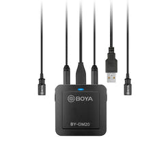kit d’enregistrement Boya DM20 avec 2 microphones cravate