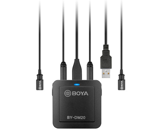 kit d’enregistrement Boya DM20 avec 2 microphones cravate
