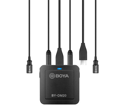 kit d’enregistrement Boya DM20 avec 2 microphones cravate