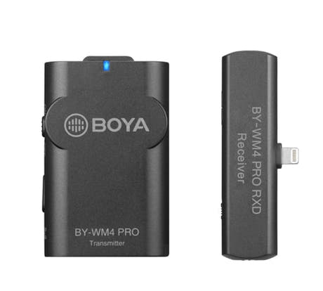 Kit sans fil Boya avec récepteur lightning et émetteur lavalier WM4