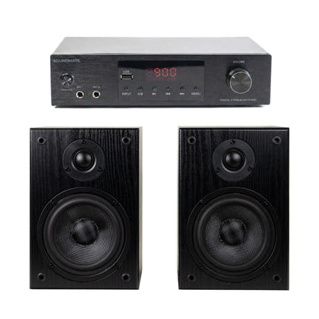 SoundMate HBS-05 Enceintes Bibliothèque & Amplificateur Bundle