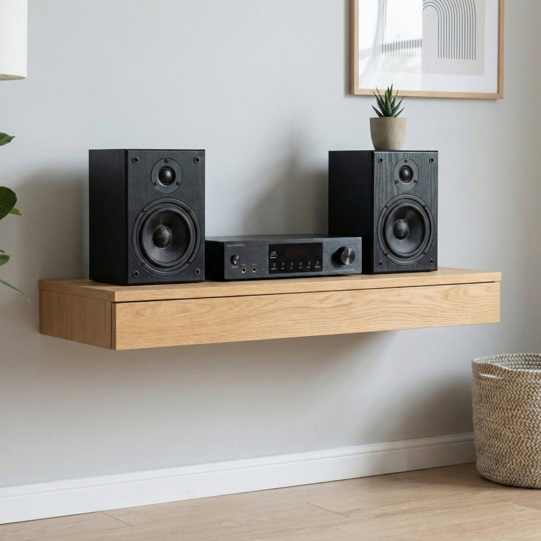 SoundMate HBS-05 Enceintes Bibliothèque & Amplificateur Bundle