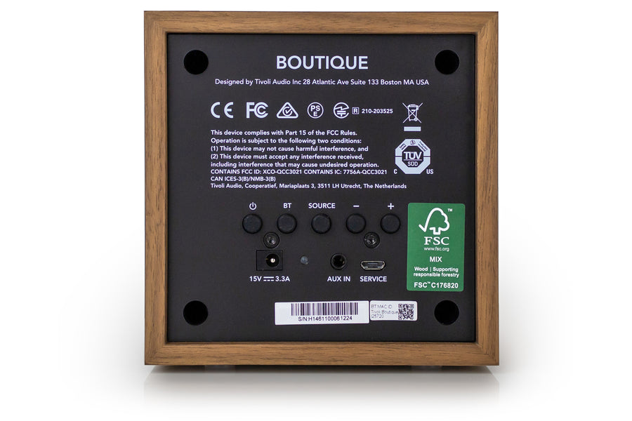 Enceinte Bluetooth Tivoli Audio Boutigue, noyer/or