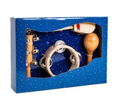 Coffret cadeau Percussion en bois pour enfants avec 4 pièces