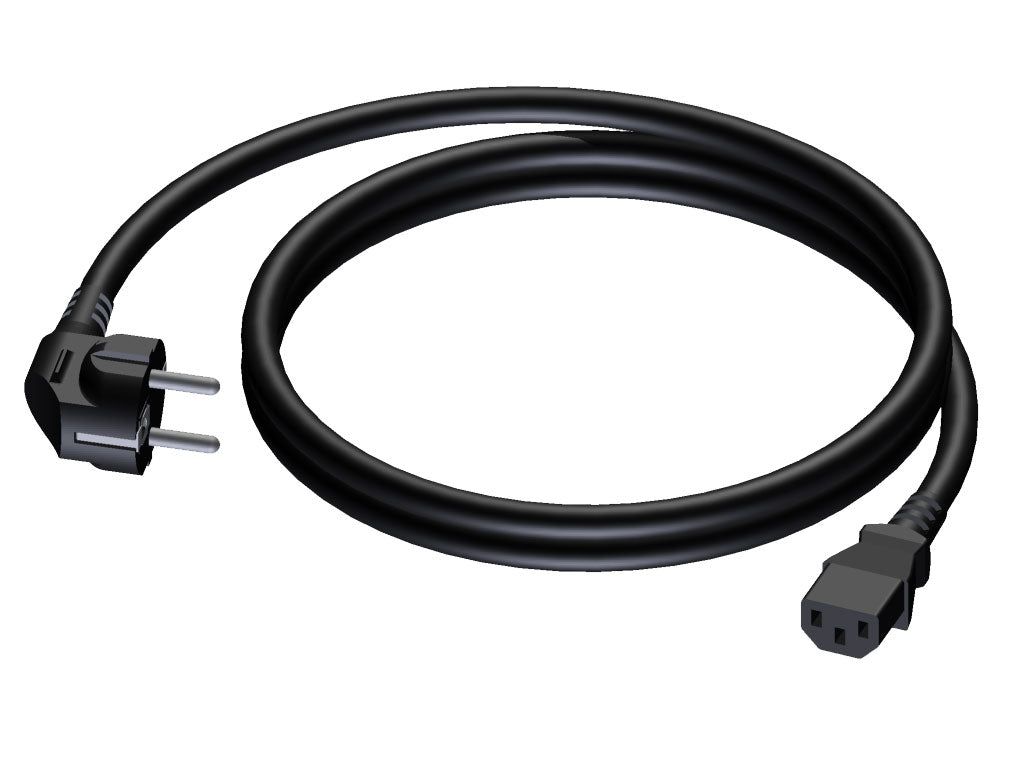 ProCab câble d’alimentation 3x1,5 mm², femelle Euro>Schuko mâle, 10 m (Rubber)