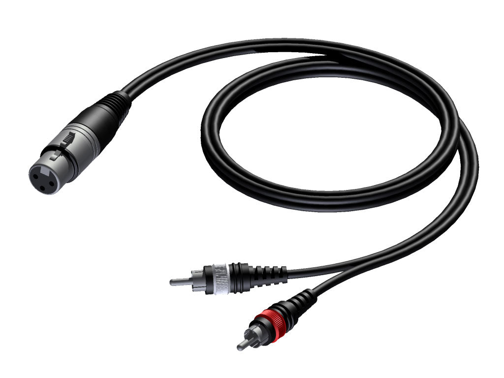 Câble de signal ProCab XLR femelle > 2 x RCA - 1,5 m
