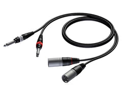 ProCab câble de signal 2 x XLR mâle > 2 x Jack - 3 m