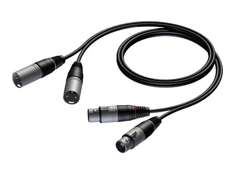 ProCab 2 x XLR femelle > 2 x XLR mâle - câble de signal 1,5 m