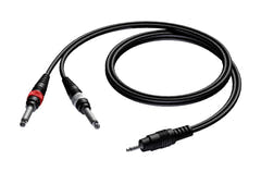 ProCab MiniJack 3,5 mm stéréo > 2 x Jack - 1,5 mètre