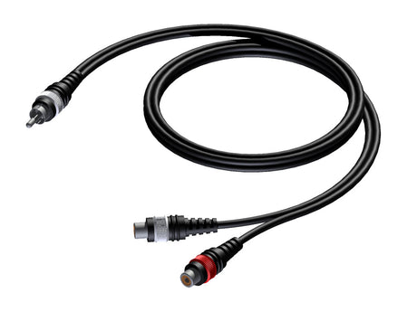 ProCab RCA han > 2 x RCA hun - signalkabel 0,25 meter