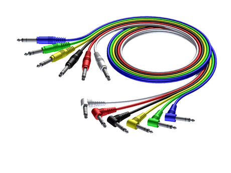 ProCab stereo jack/jack vinkel kabel sæt i 6 farver, 60 cm