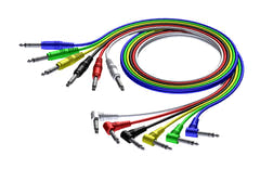 ProCab ensemble de câbles stéréo jack/jack coudés en 6 couleurs, 90 cm