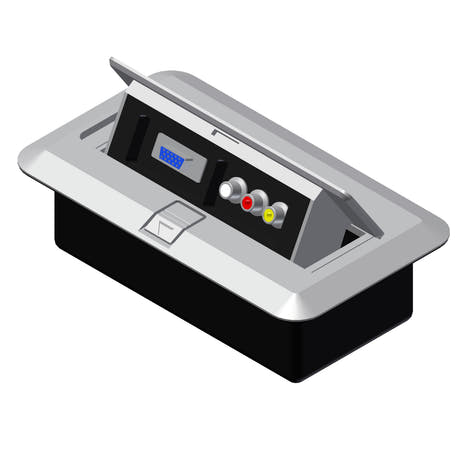 ProCab Boîtier de sol 3 x RCA femelle & SVGA, gris