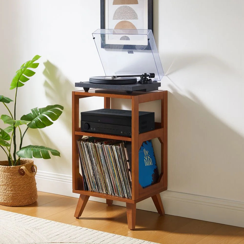 Meuble pour Platine vinyle Crosley Asheville Small avec rangement pour vinyles – Walnut
