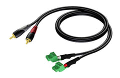 ProCab 2 x RCA mâle > 2 x bornier 3P 3,81mm, 1,5 m