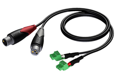 ProCab 2 x XLR femelle > 2 x bornier 3P 3,81mm, 5 m