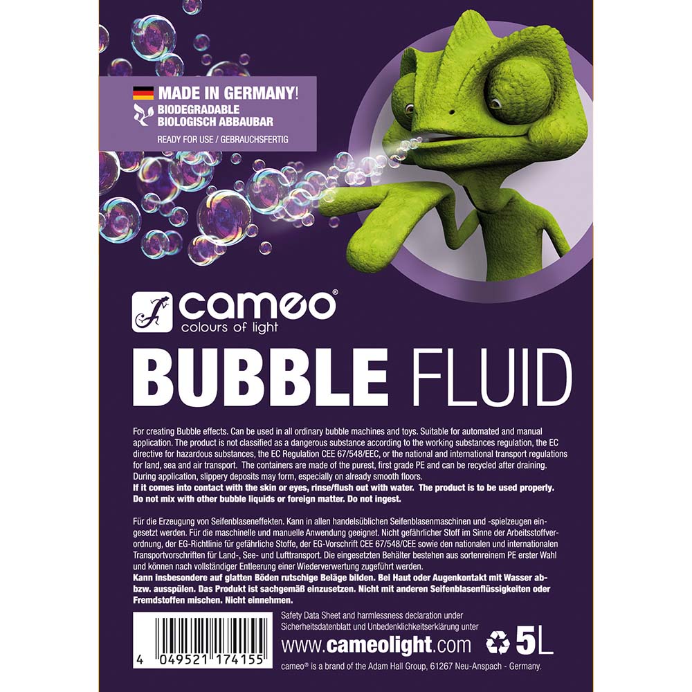 Cameo BOBLEVÆSKE 5 L - Fluide spécial pour créer des bulles de savon 5 L