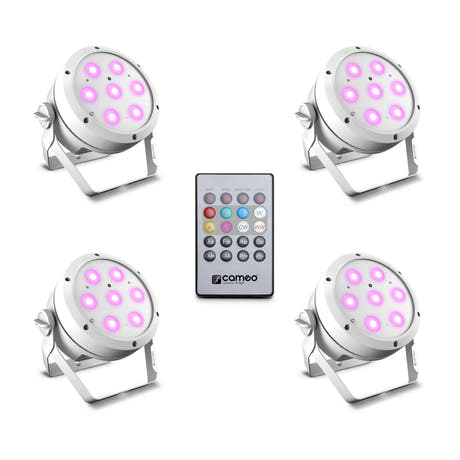 Cameo ROOT® PAR 4 WH SET 1 - Set incl. 4 x CLROOTPAR4WH incl. télécommande IR (CLPFLAT1REMOTE)