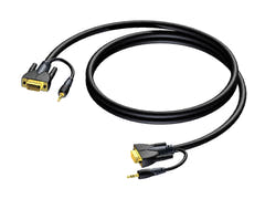 ProCab SVGA mâle > SVGA mâle & Jack audio stéréo 1,5 m