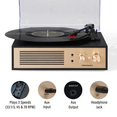 Crosley Miles Tourne-disques, noir
