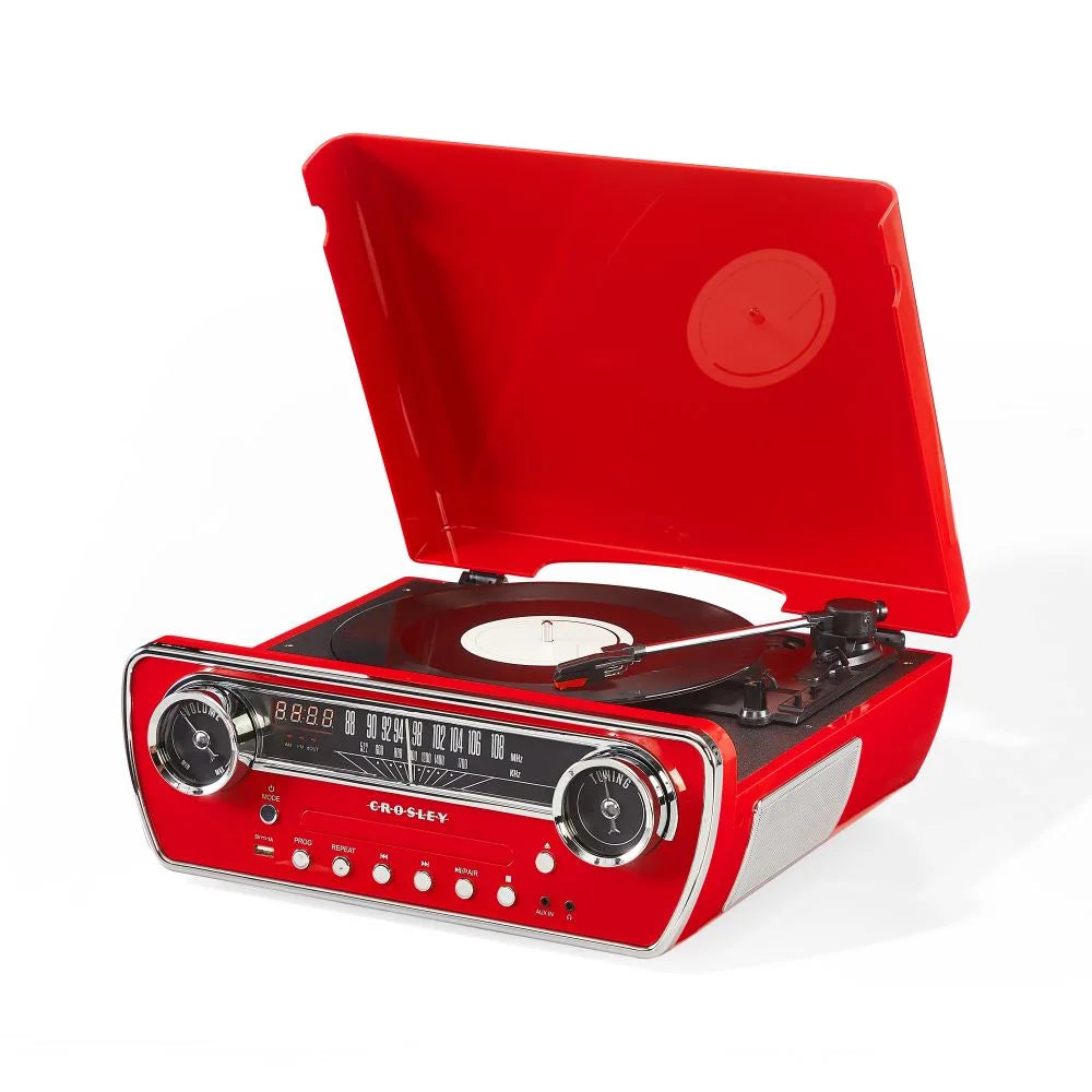 Platine vinyle Crosley Powel CR6047A 7-en-1 avec Bluetooth, CD et radio