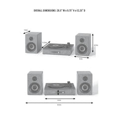 Crosley Arya Platine vinyle avec haut-parleurs, Gray