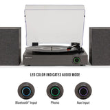 Crosley Zane Turntable with speakers, Black