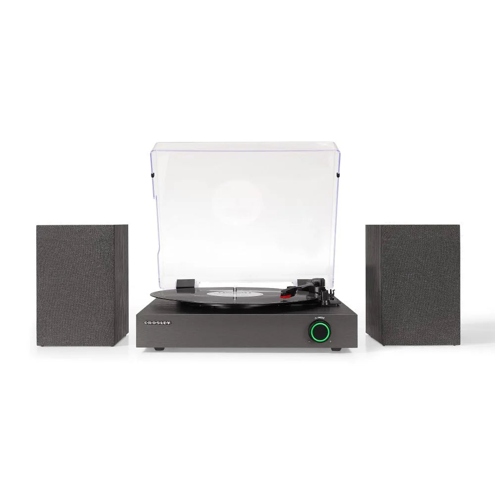 Crosley Zane platine vinyle avec haut-parleurs, Noir