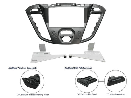 CT23FD39 Cadre 2-DIN pour Ford Transit Custom 2012-