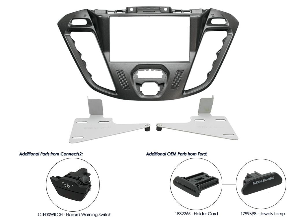 CT23FD39 Cadre 2-DIN pour Ford Transit Custom 2012-