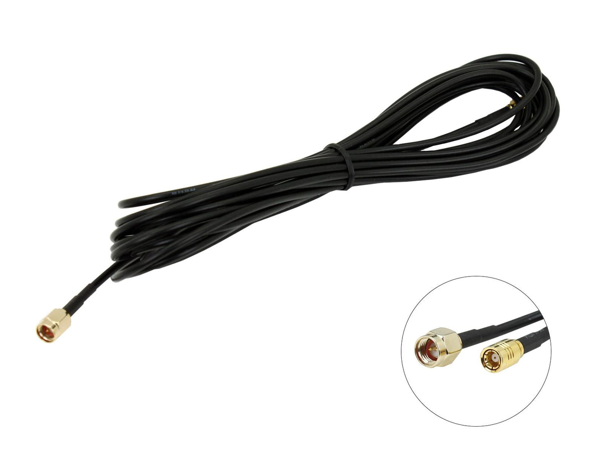 5 m. DAB antenna cable - SMA Male to SMB Female