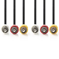 Câble vidéo composite, 3 x RCA mâle /3 x RCA mâle, 1.5 m.