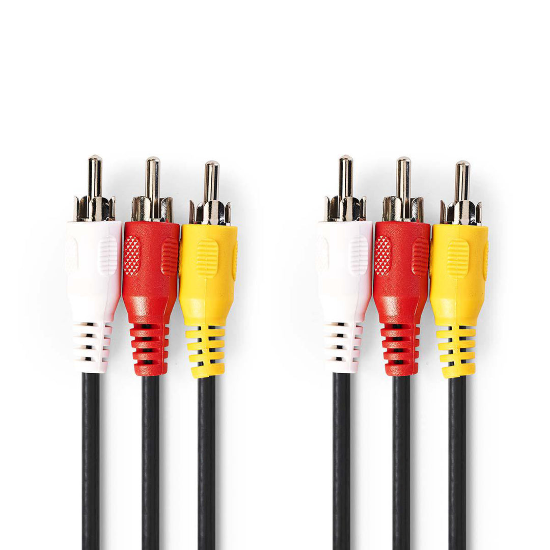 Câble vidéo composite, 3 x RCA mâle /3 x RCA mâle, 1.5 m.