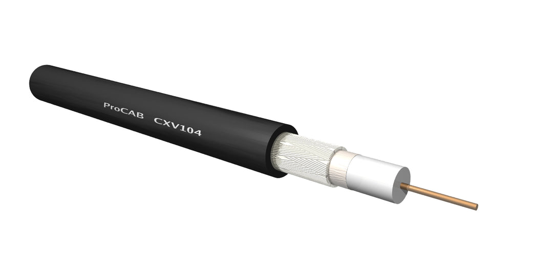 Câble coaxial vidéo ProCab 75 Ohm 4 mm, rouleau de 100 m