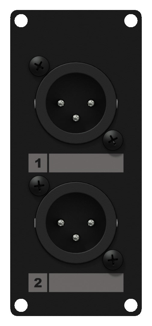 Caymon CASY126 1 emplacement, plaque 2 x XLR mâle > 3 broches