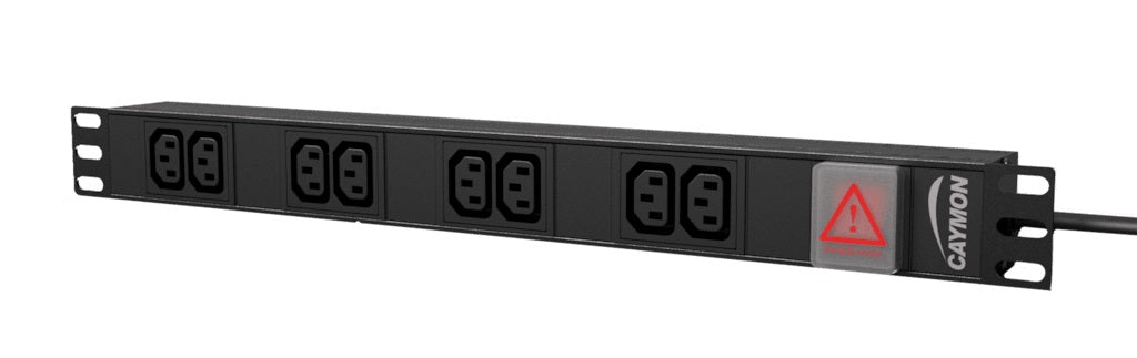 Caymon Multiprise 8 x IEC avec interrupteur 1 unité 19"