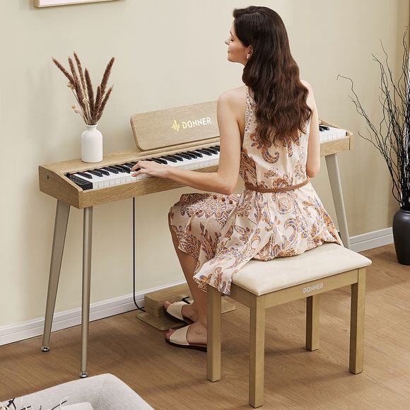 Donner Bench Banquette de piano Beige