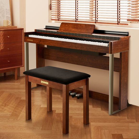 Donner Bench Banquette de piano Marron