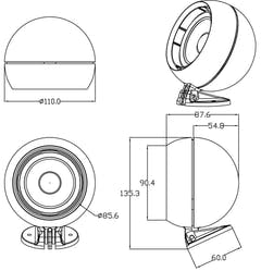Blaupunkt Haut-parleur Sphérique 55 watts