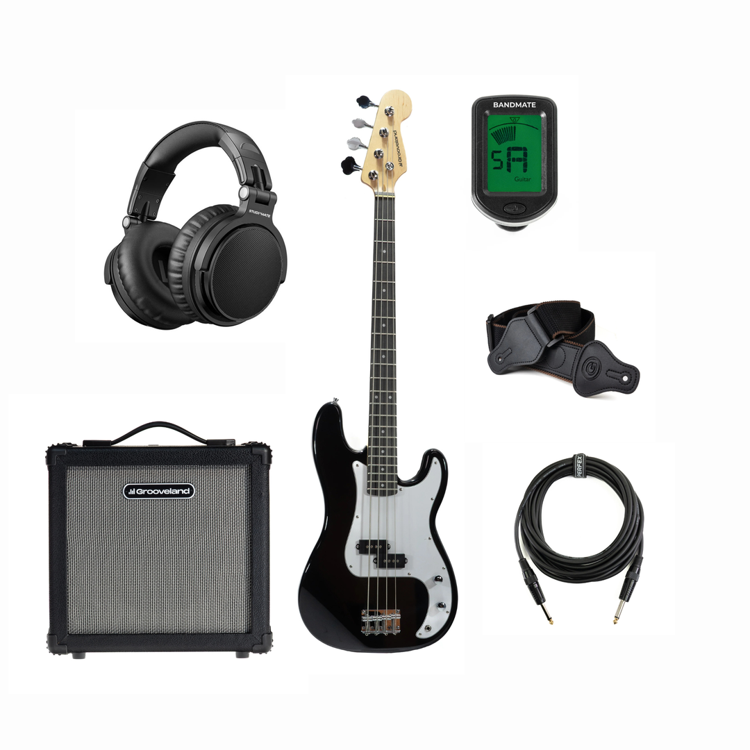 Grooveland PB Basse électrique (noir) pack de démarrage