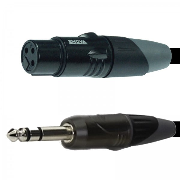 Câble microphone Enova XLR femelle vers jack stéréo 10 mètres