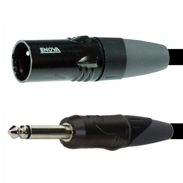 Câble microphone Enova XLR mâle vers jack mono 6 mètres