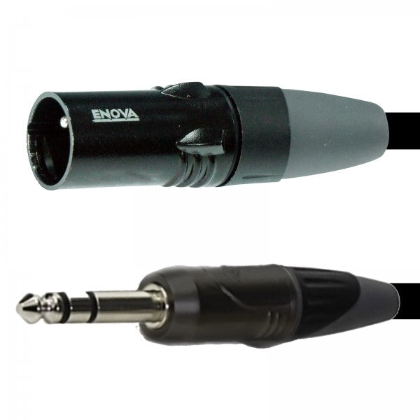 Enova câble microphone XLR mâle vers jack stéréo 1 mètre