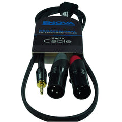 Câble adaptateur Enova MiniJack > 2 x XLR mâle, 3  mètres